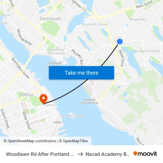 Woodlawn Rd After Portland St (8589) to Nscad Academy Building map