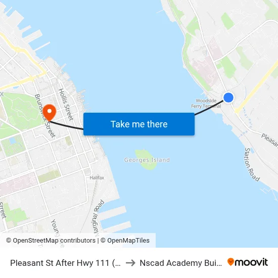 Pleasant St After Hwy 111 (7472) to Nscad Academy Building map