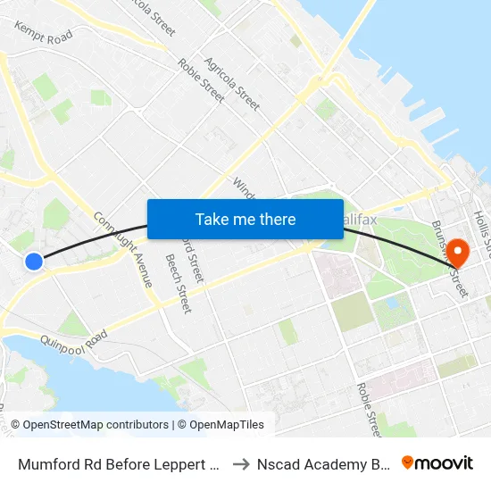 Mumford Rd Before Leppert St (7274) to Nscad Academy Building map