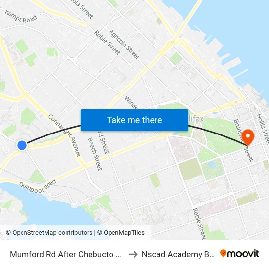 Mumford Rd After Chebucto Rd (7275) to Nscad Academy Building map