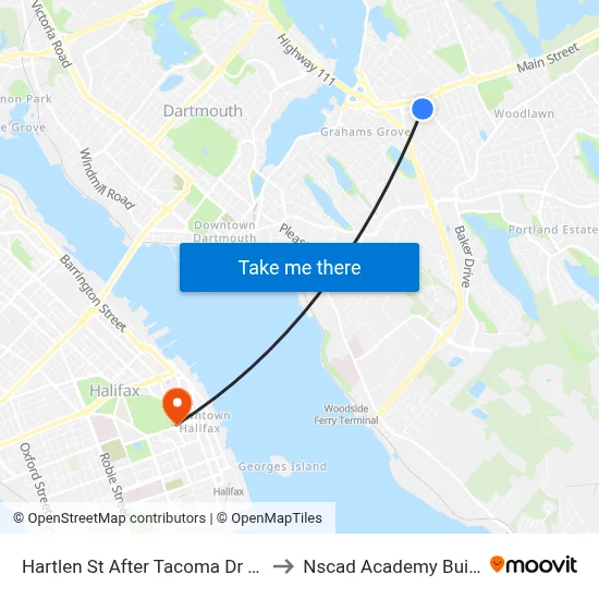 Hartlen St After Tacoma Dr (6835) to Nscad Academy Building map