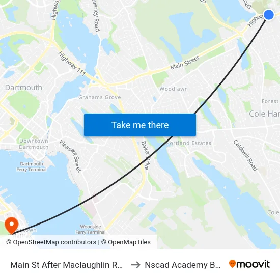 Main St After Maclaughlin Rd (6944) to Nscad Academy Building map
