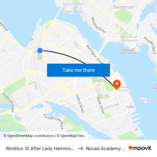 Windsor St After Lady Hammond Rd (8553) to Nscad Academy Building map
