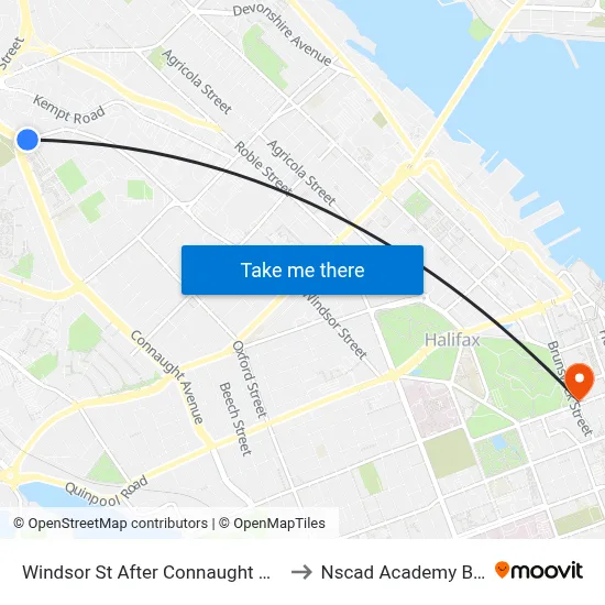 Windsor St After Connaught Ave (8551) to Nscad Academy Building map