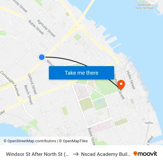 Windsor St After North St (8554) to Nscad Academy Building map