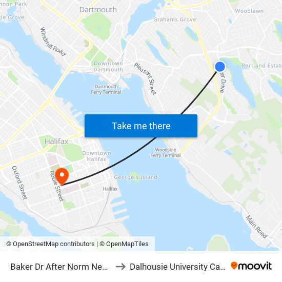 Baker Dr After Norm Newman Dr (8841) to Dalhousie University Carleton Campus map