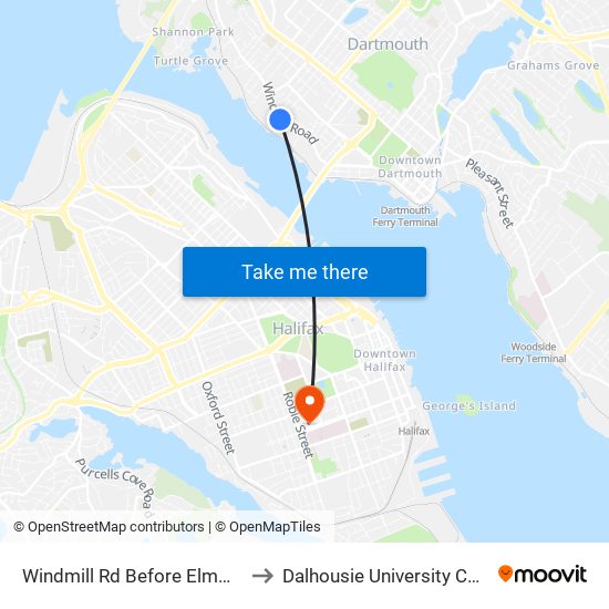 Windmill Rd Before Elmwood Ave (8523) to Dalhousie University Carleton Campus map