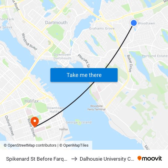 Spikenard St Before Farquharson St (8318) to Dalhousie University Carleton Campus map