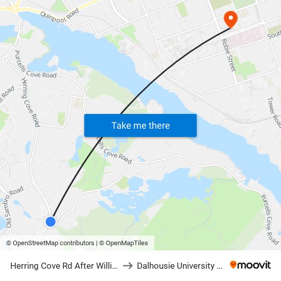 Herring Cove Rd After Williams Lake Rd (6867) to Dalhousie University Carleton Campus map