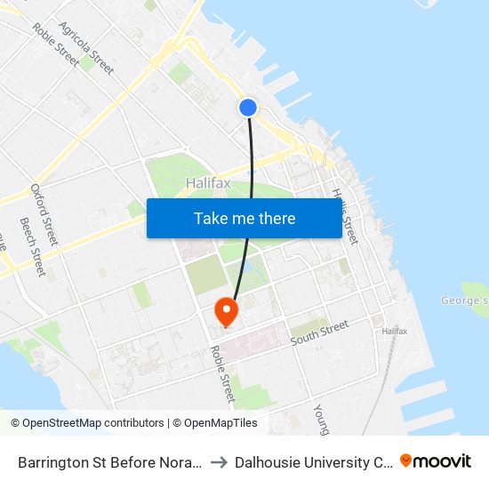 Barrington St Before Nora Bernard St (6104) to Dalhousie University Carleton Campus map