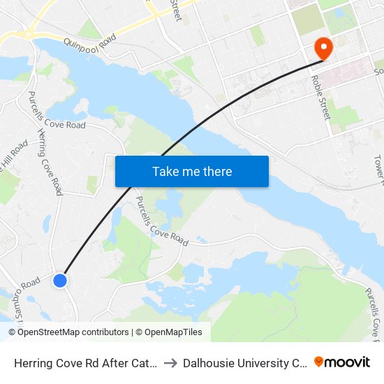 Herring Cove Rd After Catamaran Rd (6852) to Dalhousie University Carleton Campus map