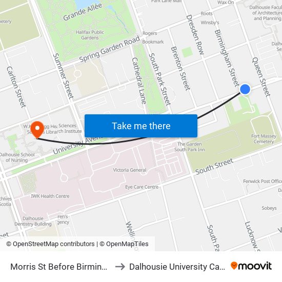 Morris St Before Birmingham St (7247) to Dalhousie University Carleton Campus map