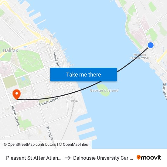 Pleasant St After Atlantic St (7466) to Dalhousie University Carleton Campus map