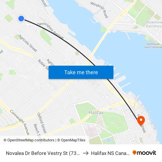 Novalea Dr Before Vestry St (7373) to Halifax NS Canada map