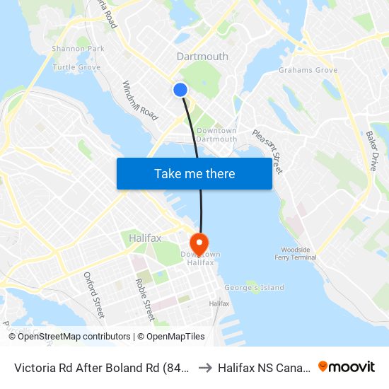 Victoria Rd After Boland Rd (8419) to Halifax NS Canada map