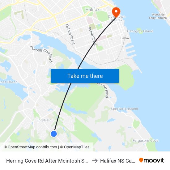 Herring Cove Rd After Mcintosh St (6915) to Halifax NS Canada map