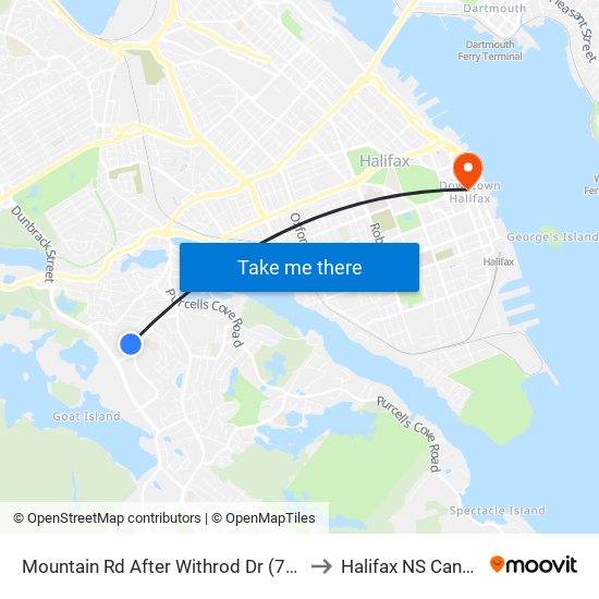 Mountain Rd After Withrod Dr (7255) to Halifax NS Canada map
