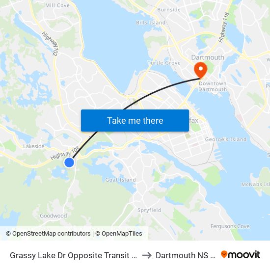 Grassy Lake Dr Opposite Transit Centre (9051) to Dartmouth NS Canada map