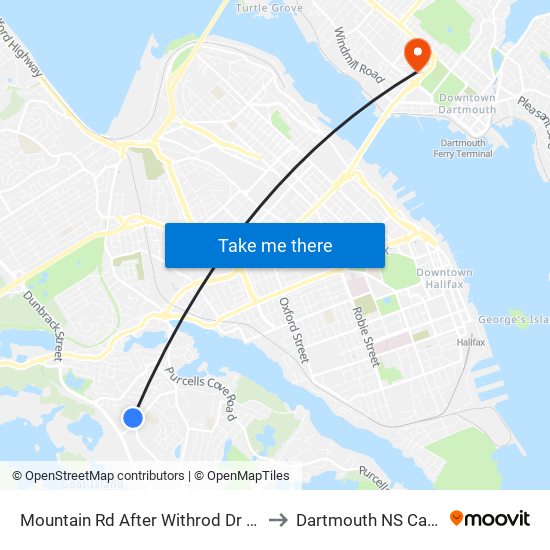 Mountain Rd After Withrod Dr (7255) to Dartmouth NS Canada map