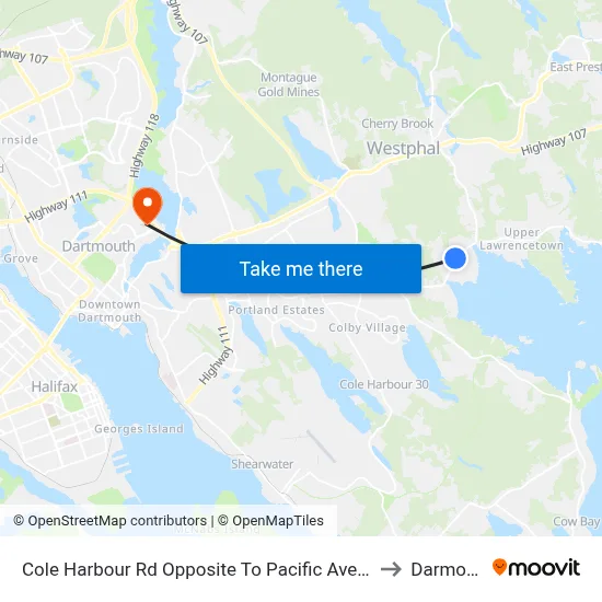 Cole Harbour Rd Opposite To Pacific Ave (2342) to Darmouth map