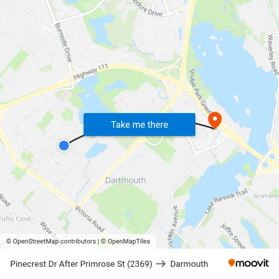 Pinecrest Dr After Primrose St (2369) to Darmouth map