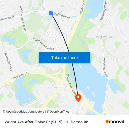 Wright Ave After Finlay Dr (9115) to Darmouth map