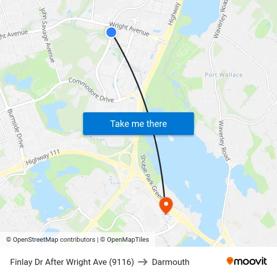Finlay Dr After Wright Ave (9116) to Darmouth map