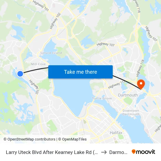 Larry Uteck Blvd After Kearney Lake Rd (6298) to Darmouth map