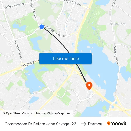 Commodore Dr Before John Savage (2357) to Darmouth map