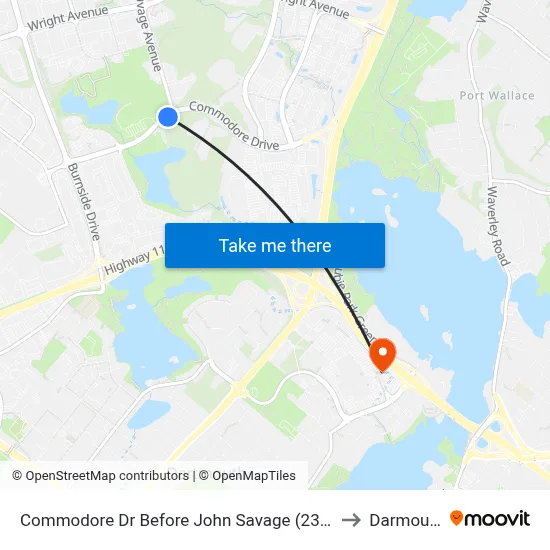 Commodore Dr Before John Savage (2366) to Darmouth map