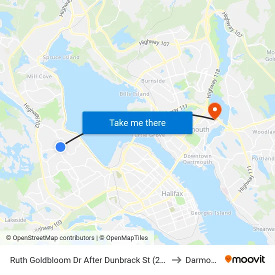 Ruth Goldbloom Dr After Dunbrack St (2008) to Darmouth map