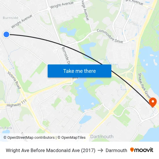 Wright Ave Before Macdonald Ave (2017) to Darmouth map