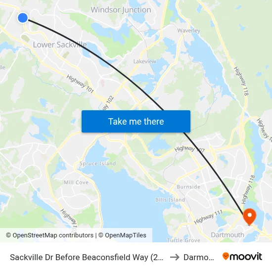 Sackville Dr Before Beaconsfield Way (2063) to Darmouth map