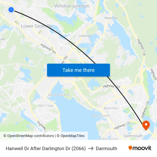 Hanwell Dr After Darlington Dr (2066) to Darmouth map
