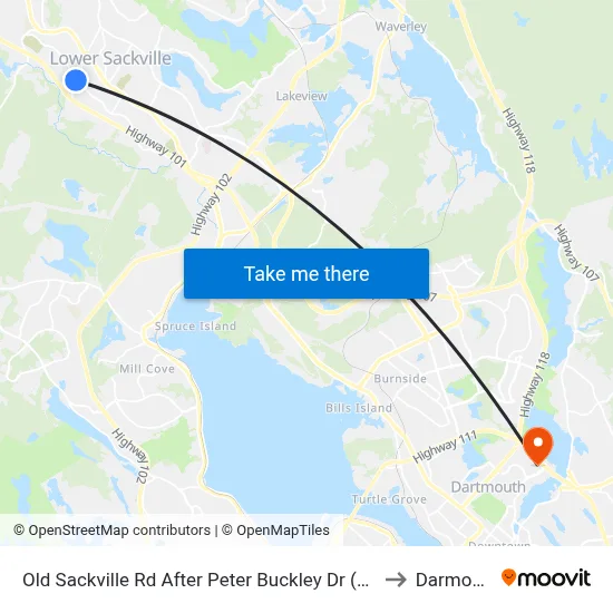 Old Sackville Rd After Peter Buckley Dr (2081) to Darmouth map
