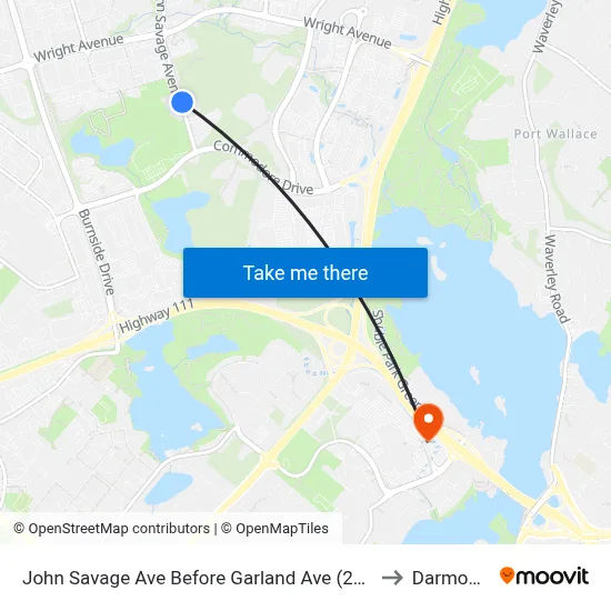 John Savage Ave Before Garland Ave (2084) to Darmouth map