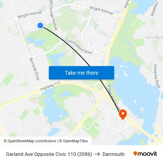 Garland Ave Opposite Civic 110 (2086) to Darmouth map