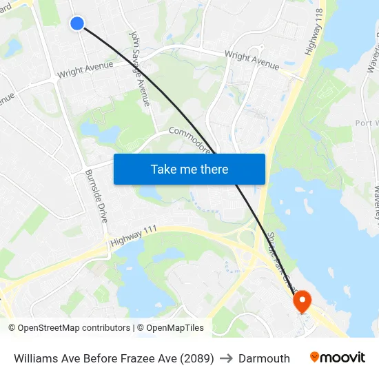 Williams Ave Before Frazee Ave (2089) to Darmouth map