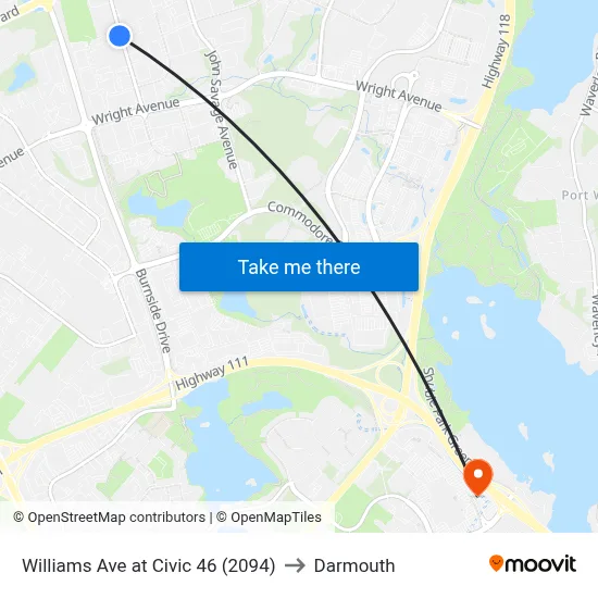Williams Ave at Civic 46 (2094) to Darmouth map
