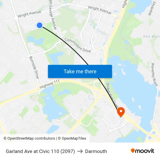 Garland Ave at Civic 110 (2097) to Darmouth map