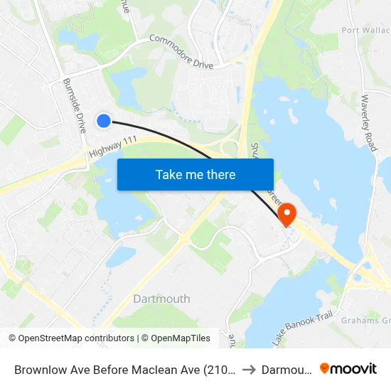 Brownlow Ave Before Maclean Ave (2105) to Darmouth map