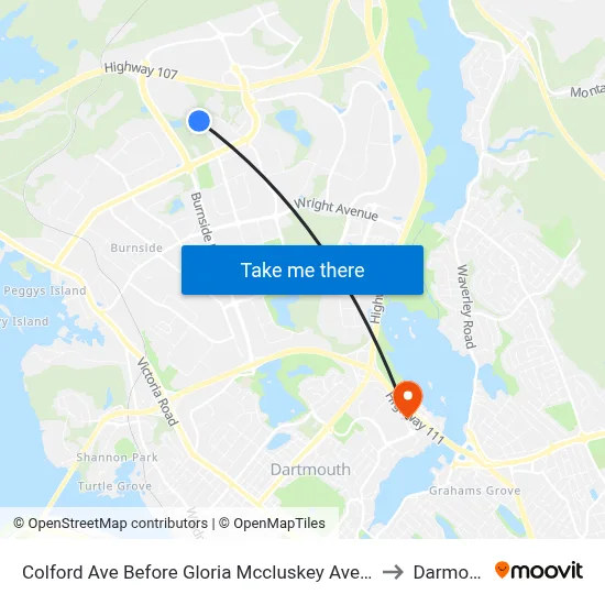 Colford Ave Before Gloria Mccluskey Ave (2108) to Darmouth map