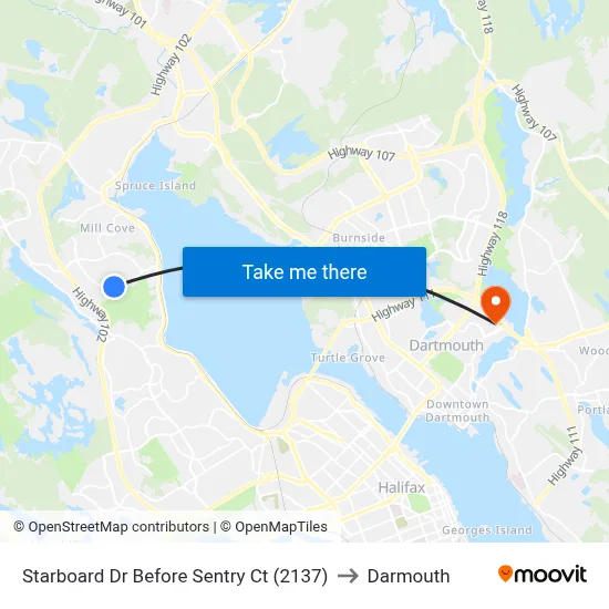 Starboard Dr Before Sentry Ct (2137) to Darmouth map