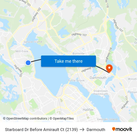 Starboard Dr Before Amirault Ct (2139) to Darmouth map