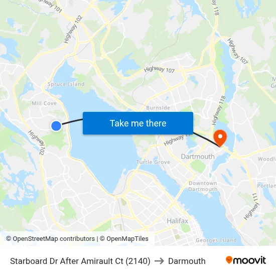 Starboard Dr After Amirault Ct (2140) to Darmouth map