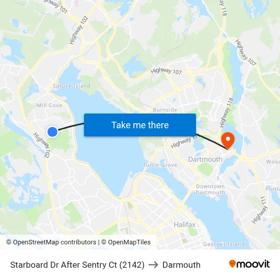 Starboard Dr After Sentry Ct (2142) to Darmouth map