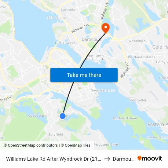 Williams Lake Rd After Wyndrock Dr (2157) to Darmouth map