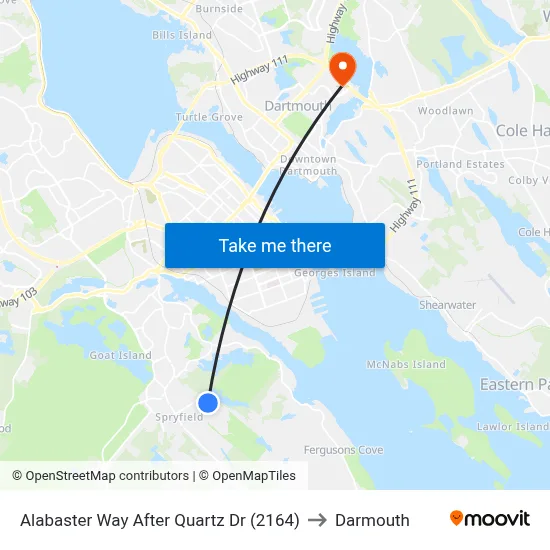 Alabaster Way After Quartz Dr (2164) to Darmouth map