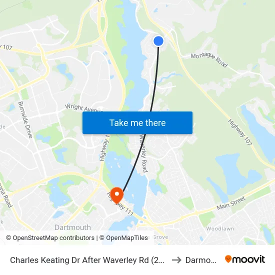 Charles Keating Dr After Waverley Rd (2203) to Darmouth map