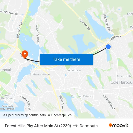 Forest Hills Pky After Main St (2230) to Darmouth map